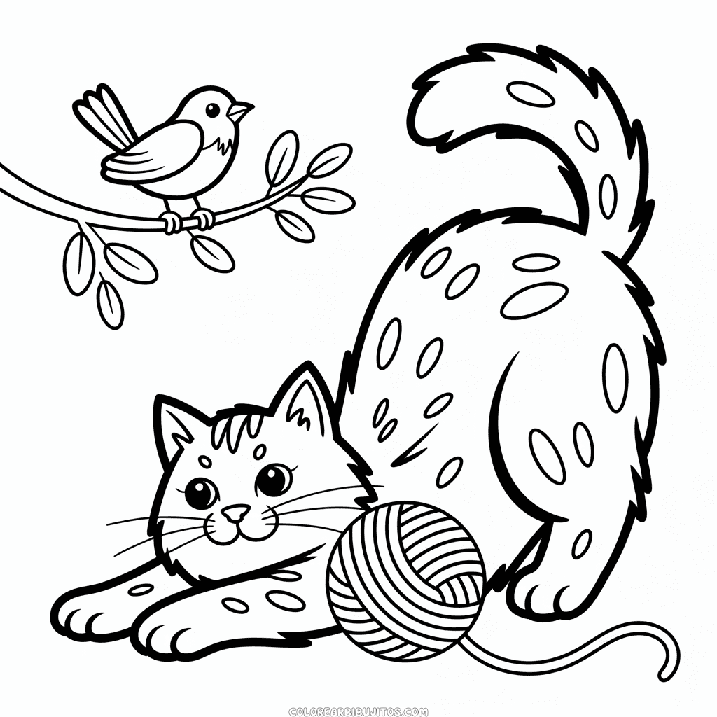Dibujo de Gato Grande para Colorear