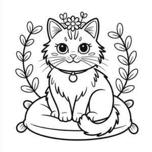 Dibujo de Gato Hermoso para Colorear