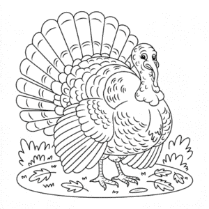 Dibujo de Gran Pavo para Colorear