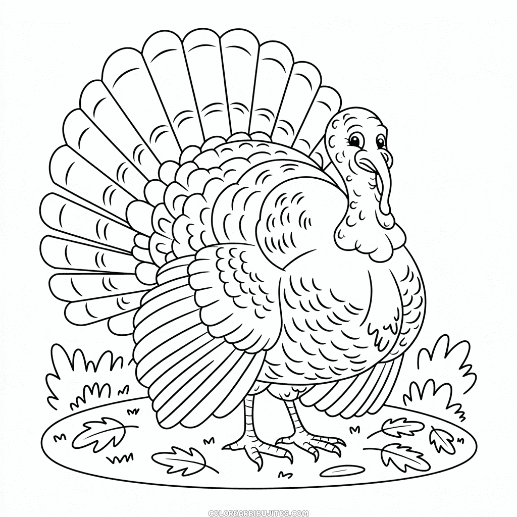 Dibujo de Gran Pavo para Colorear