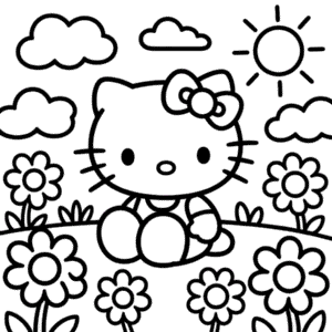 Dibujo de Imprimible Hello Kitty para Colorear