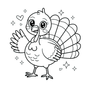 Dibujo de Lindo Pavo para Colorear