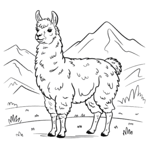 Dibujo de Llama Realista para Colorear