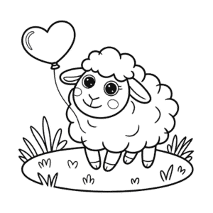 Dibujo de Oveja Bonita para Colorear
