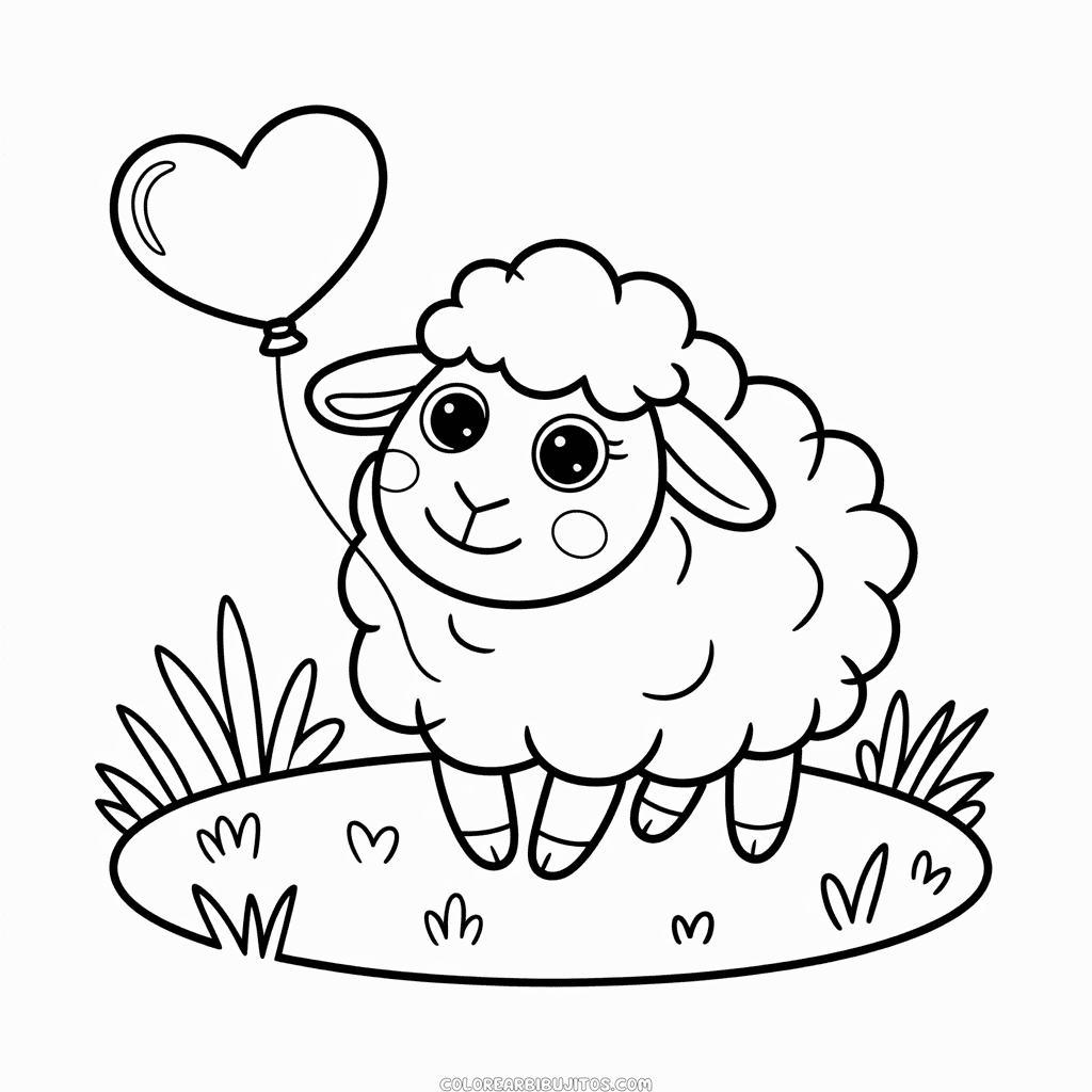 Dibujo de Oveja Bonita para Colorear