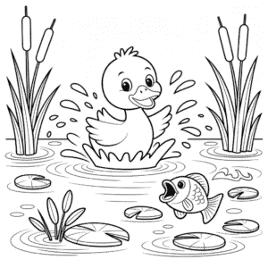 Dibujo de Patito Pequeño para Colorear