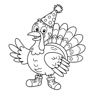 Dibujo de Pavo Divertido para Colorear