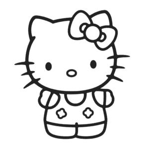 Dibujo de Pequeña Hello Kitty para Colorear