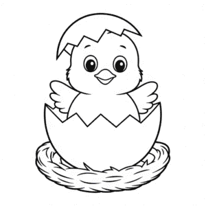 Dibujo de Pollito bebe eclosionando para Colorear