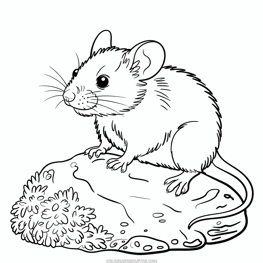 Dibujo de Ratón Realista para Colorear