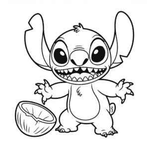 Dibujo de Stitch Enojado para Colorear