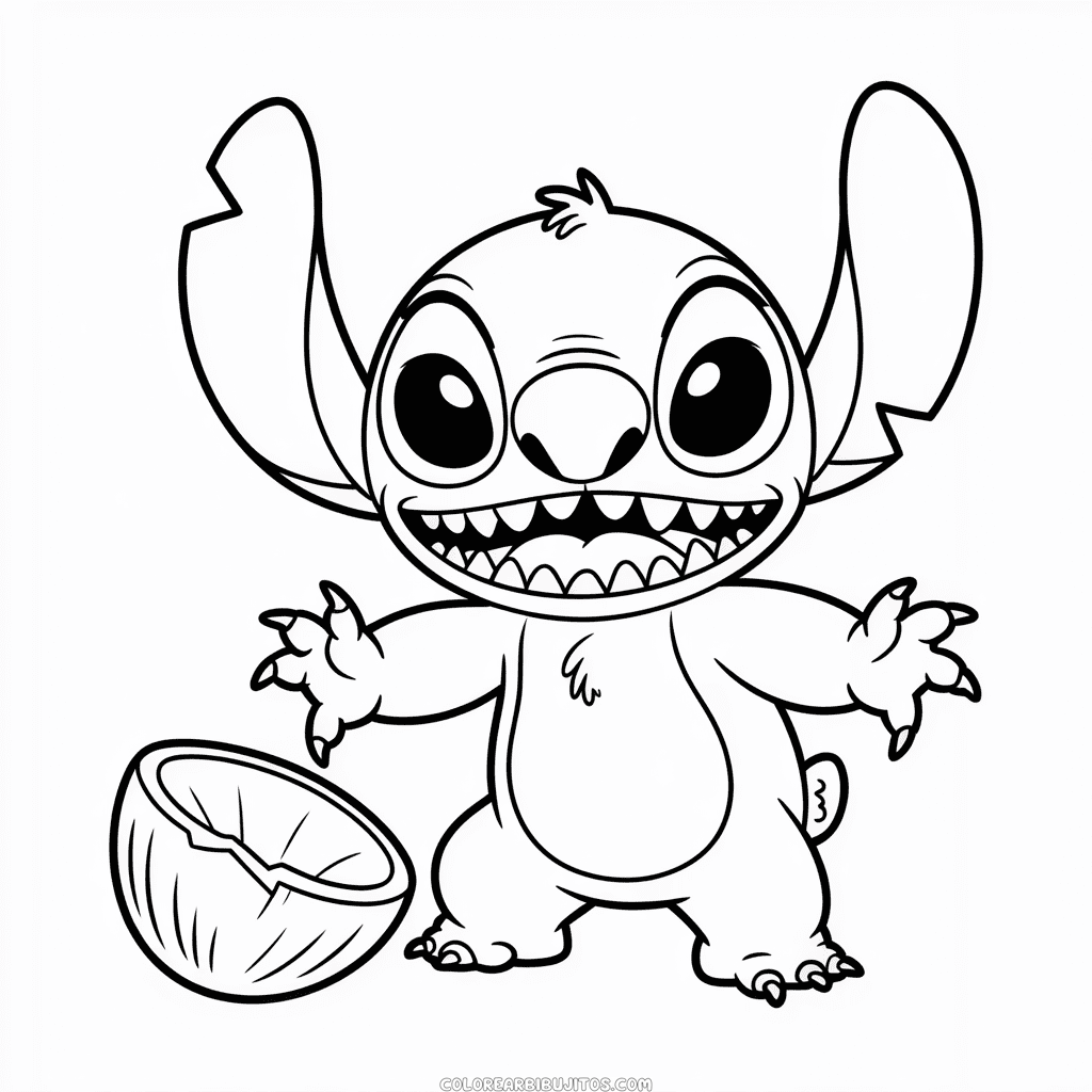 Dibujo de Stitch Enojado para Colorear