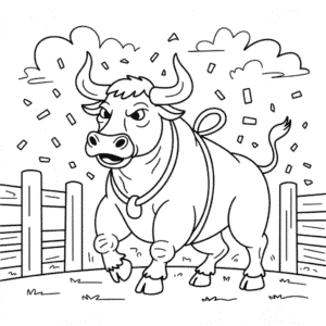 Dibujo de Toro de Rodeo para Colorear