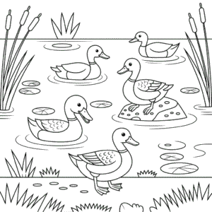 Dibujo de Vida de Pato para Colorear