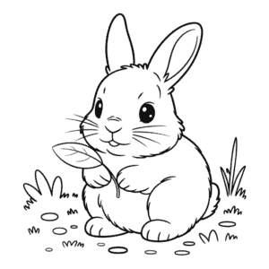 Dibujo de Adorable Conejo para Colorear