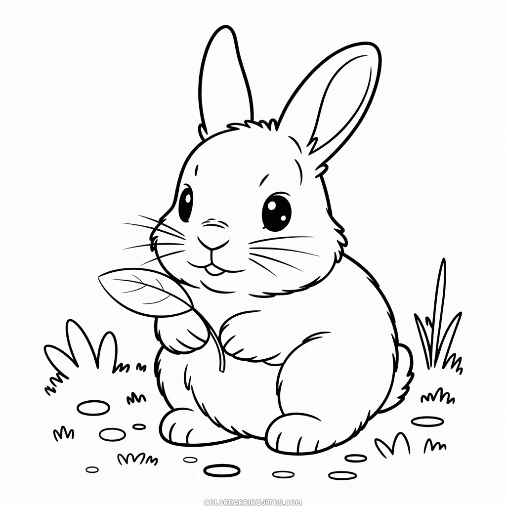 Dibujo de Adorable Conejo para Colorear