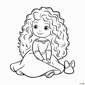 Dibujo de Adorable Princesa Disney para Colorear