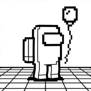 Dibujo de Among Us Minecraft para Colorear