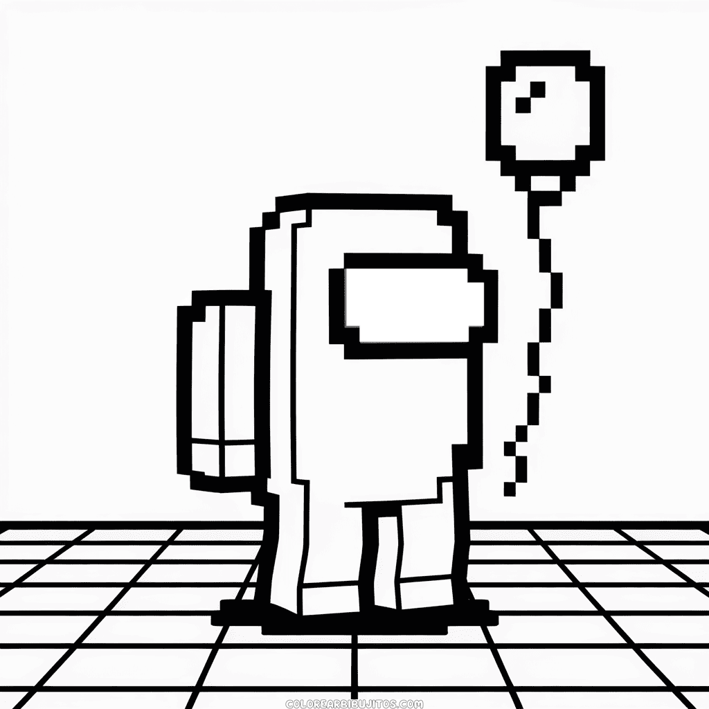 Dibujo de Among Us Minecraft para Colorear