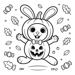 Dibujo de Animal de Halloween Lindo para Colorear