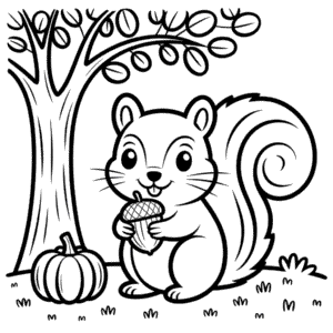 Dibujo de Animal Otoñal Encantador para Colorear