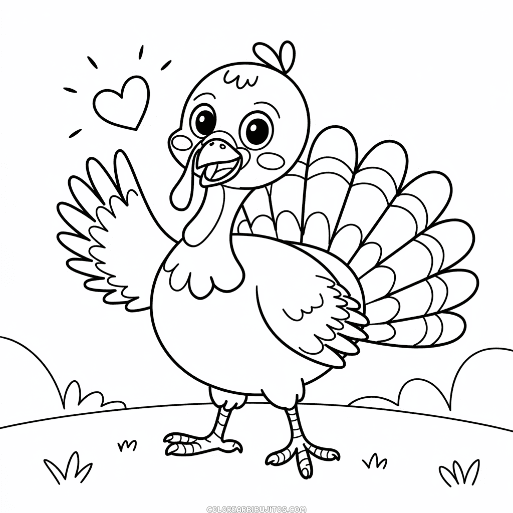 Dibujo de Anime Pavo para Colorear