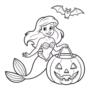 Dibujo de Ariel Halloween para Colorear