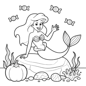 Dibujo de Ariel Halloween para Colorear