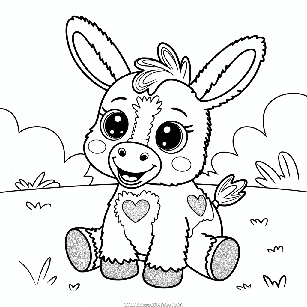 Dibujo de Beanie Boo Burro para Colorear