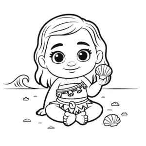 Dibujo de Bebé Moana para Colorear