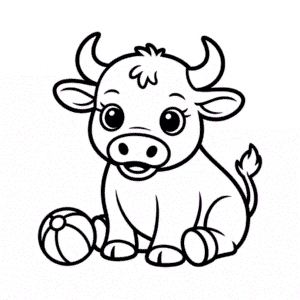 Dibujo de Bebé Toro para Colorear