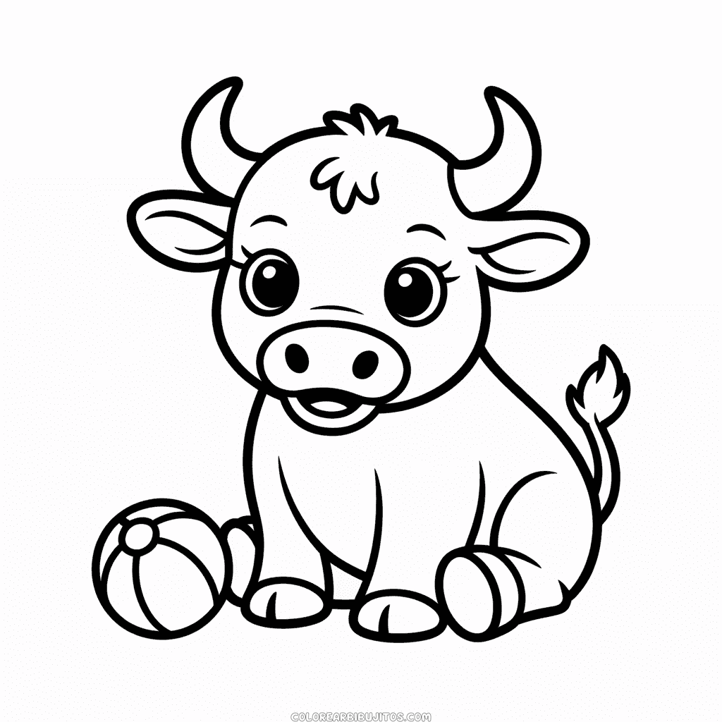 Dibujo de Bebé Toro para Colorear