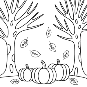 Dibujo de Bosque en Otoño para Colorear