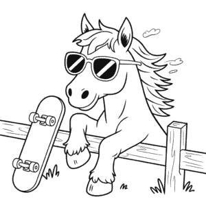 Dibujo de Caballo Genial para Colorear