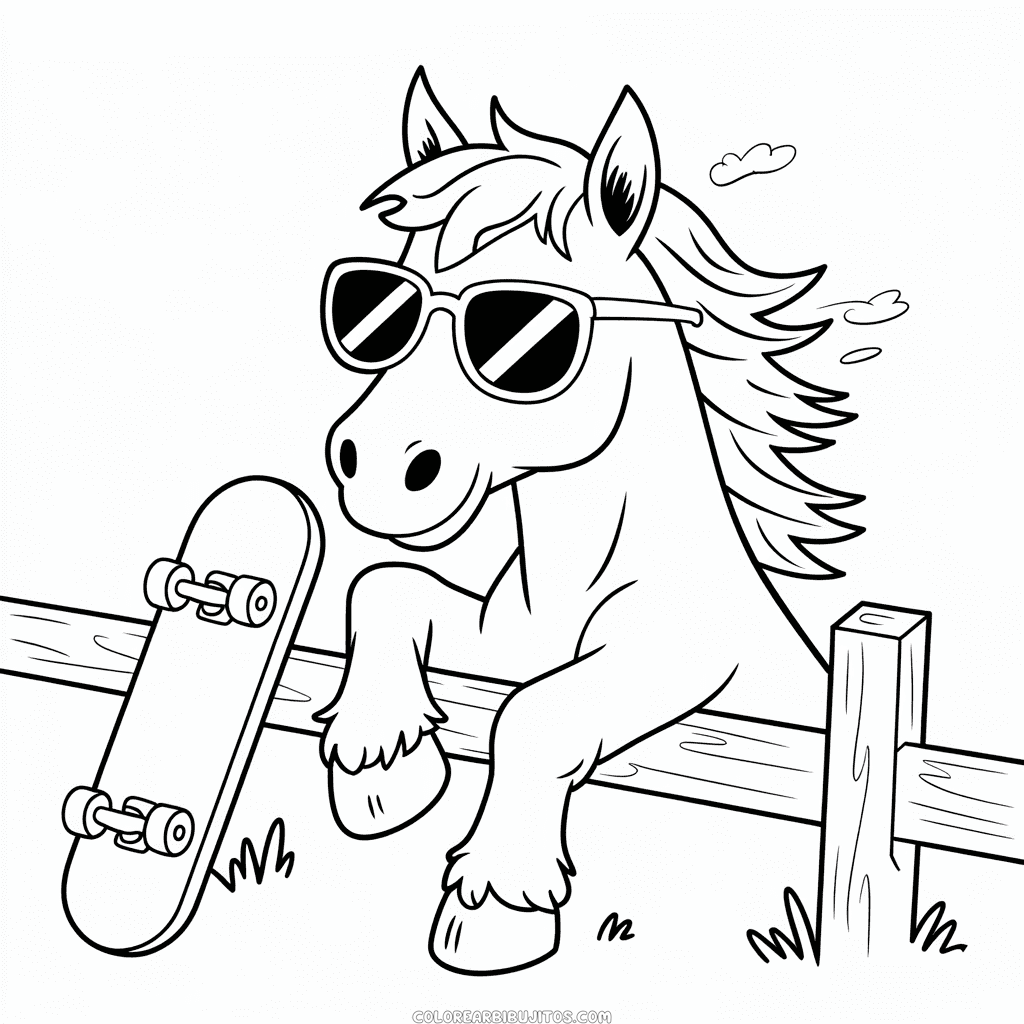 Dibujo de Caballo Genial para Colorear