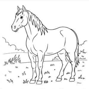 Dibujo de Caballo Real para Colorear