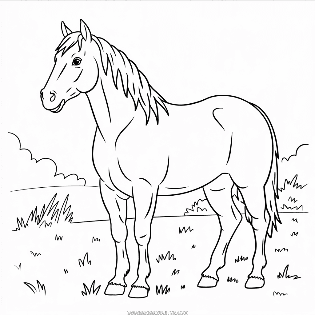 Dibujo de Caballo Real para Colorear