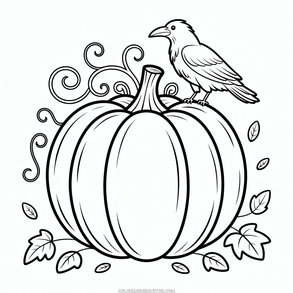 Dibujo de Calabaza de Halloween para Adultos para Colorear