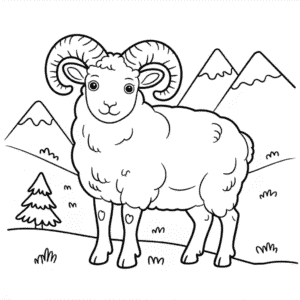 Dibujo de Carnero de Dall para Colorear
