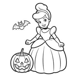 Dibujo de Cenicienta Halloween para Colorear