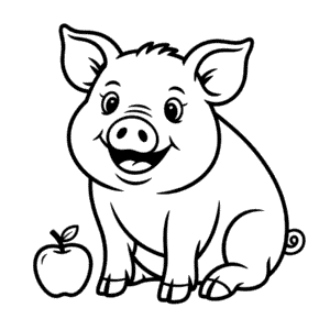 Dibujo de Cerdo Adulto para Colorear
