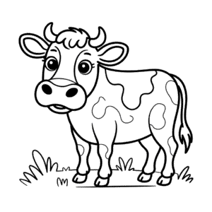 Dibujo de Contorno de Vaca para Colorear