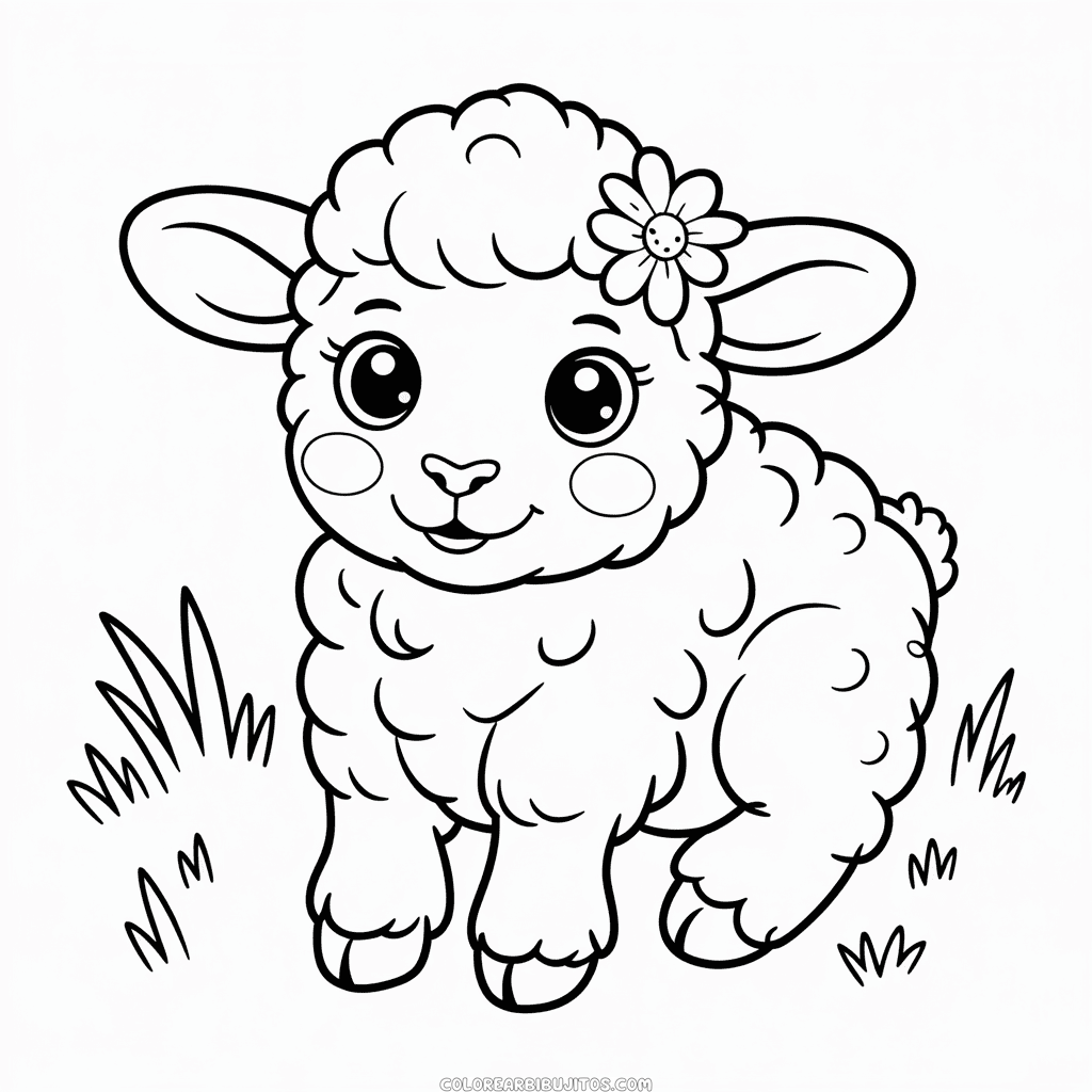 Dibujo de Cordero Bebé para Colorear