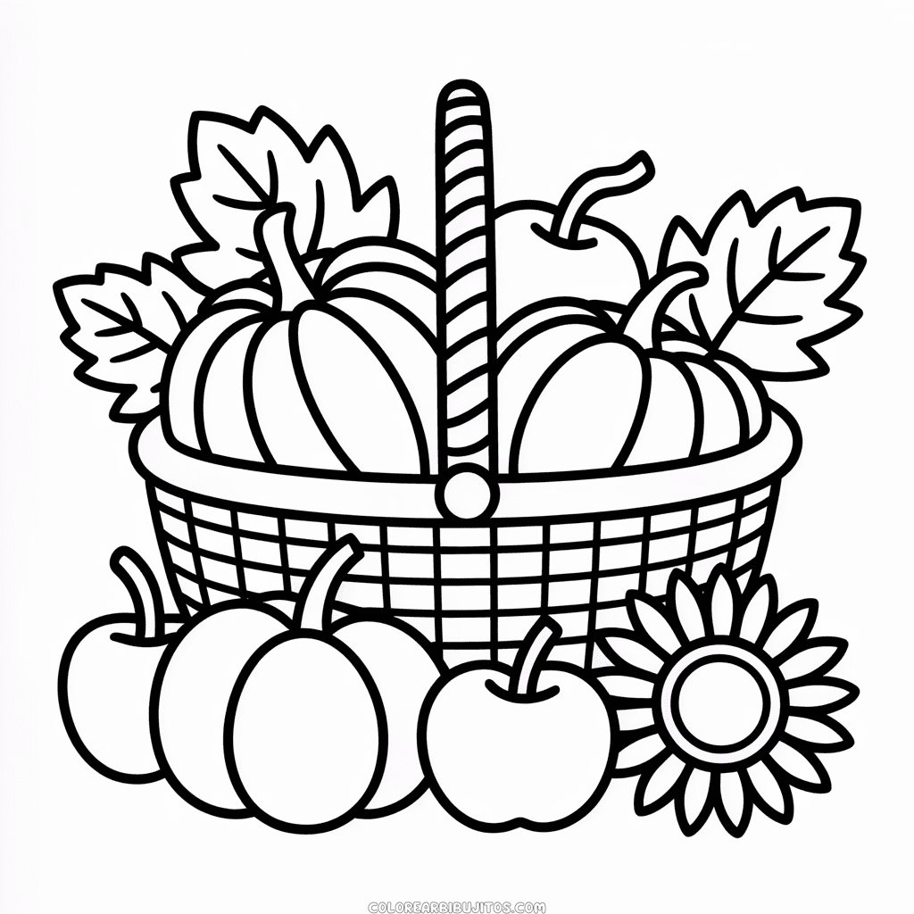 Dibujo de Cosecha de Otoño para Colorear