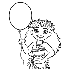 Dibujo de Cumpleaños de Moana para Colorear