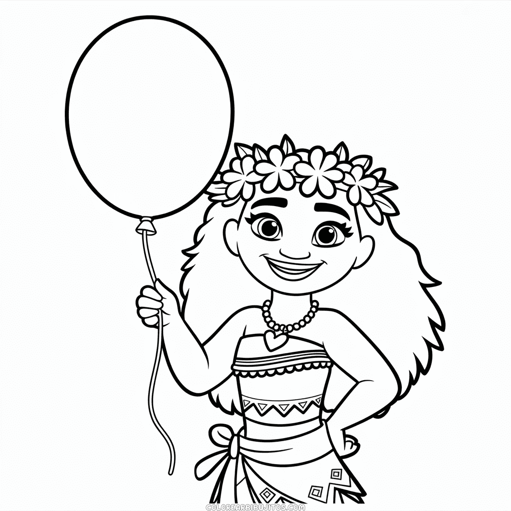 Dibujo de Cumpleaños de Moana para Colorear