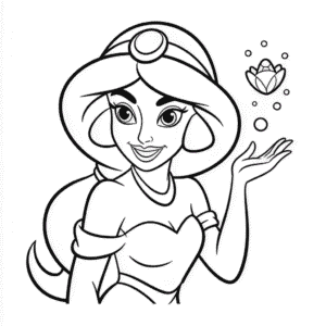 Dibujo de Disney Jasmín para Colorear