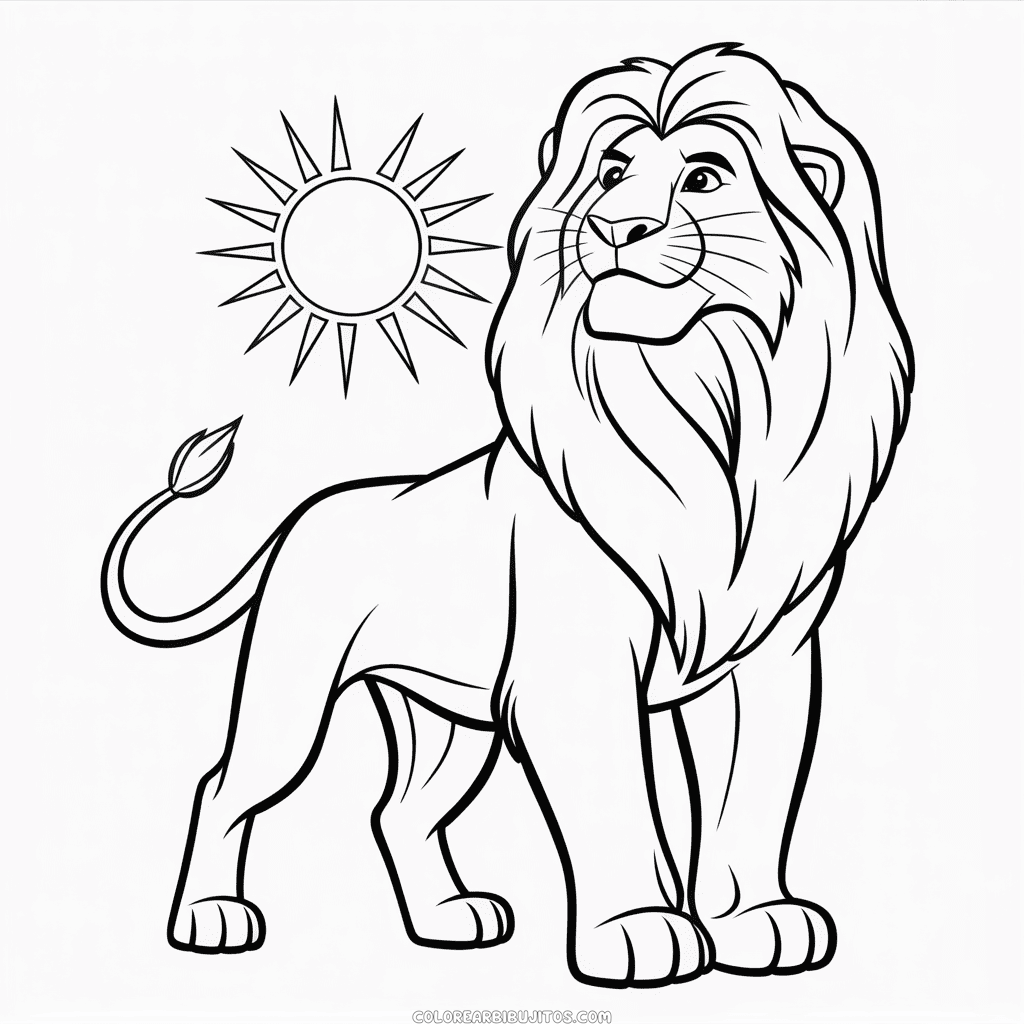 Dibujo de El Rey León Adulto para Colorear