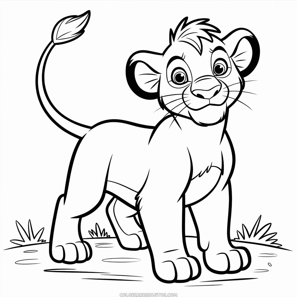 Dibujo de El Rey León Gratis para Colorear