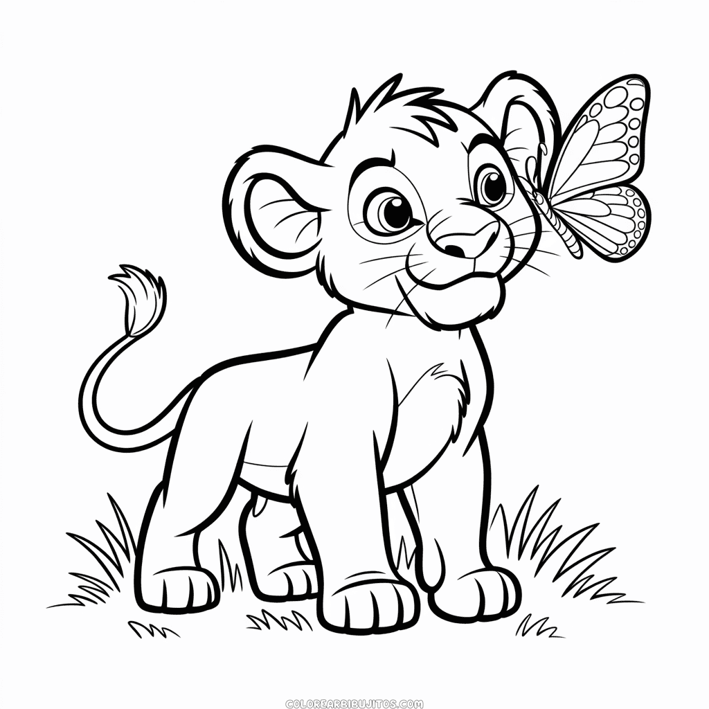 Dibujo de El Rey León Imprimible para Colorear